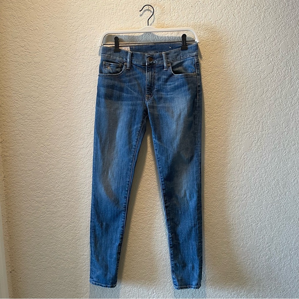 Polo Ralph Lauren women blue stonewashed “ Tompkins Skinny” jeans, size 27